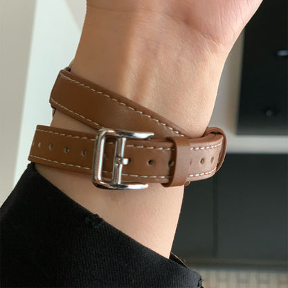 Double Tour Artificial Leather Watch Strap For Apple Watch