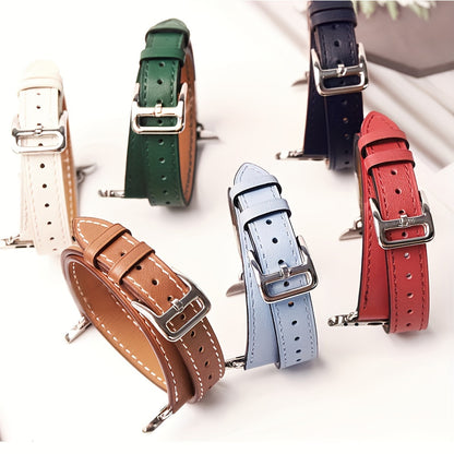 Double Tour Artificial Leather Watch Strap For Apple Watch