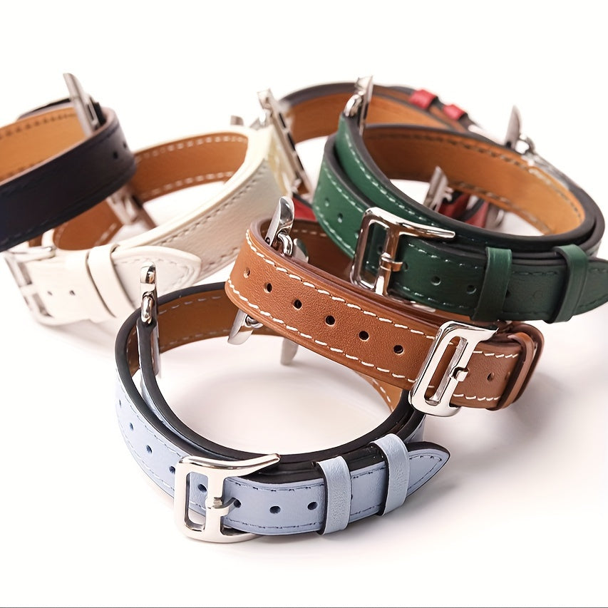 Double Tour Artificial Leather Watch Strap For Apple Watch