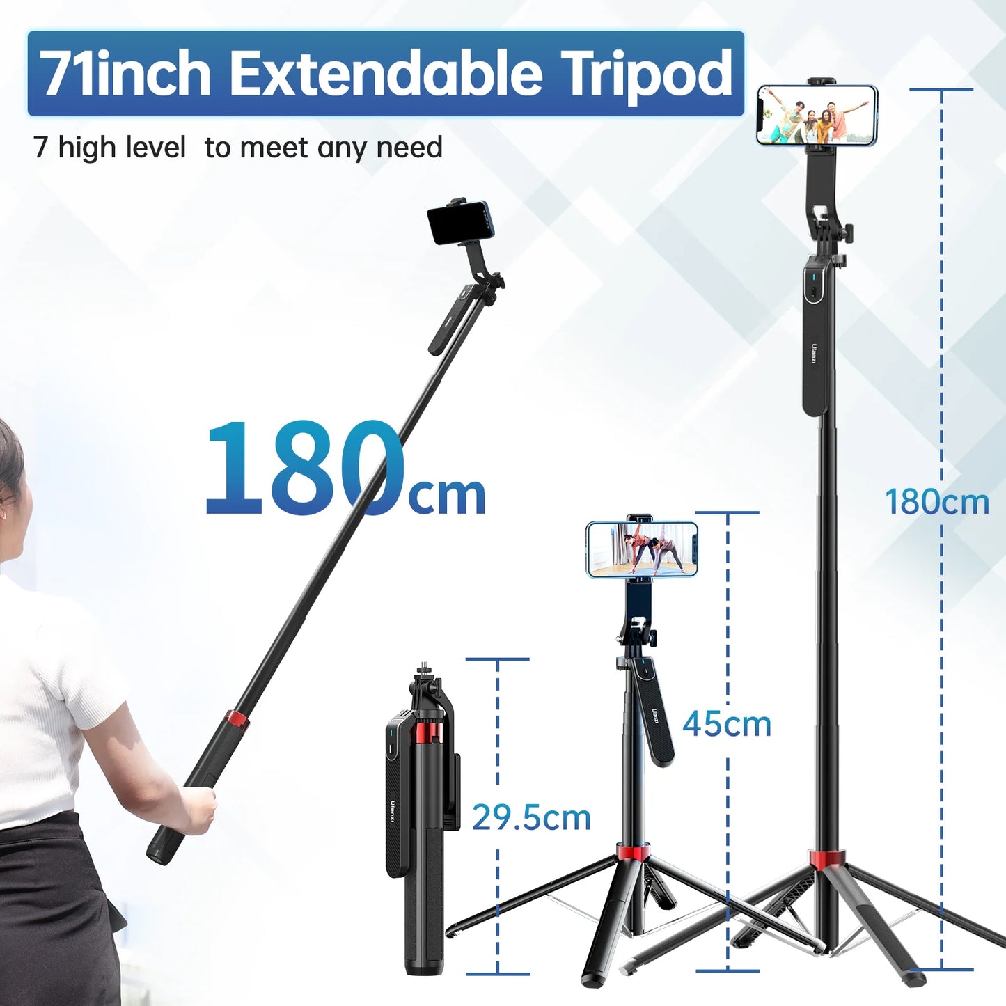 Ulanzi MA09 1.8m Selfie Stick Tripod for iPhone