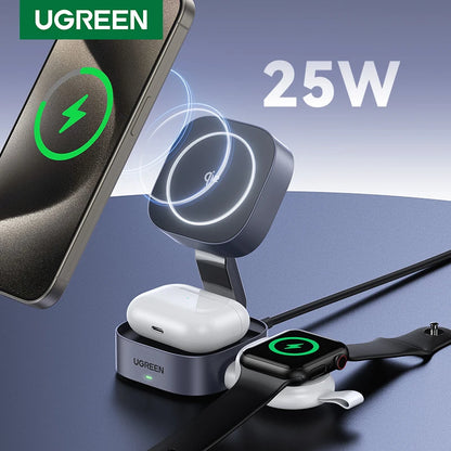 UGREEN Qi2 25W Magnetic Wireless Charger Stand 2-in-1